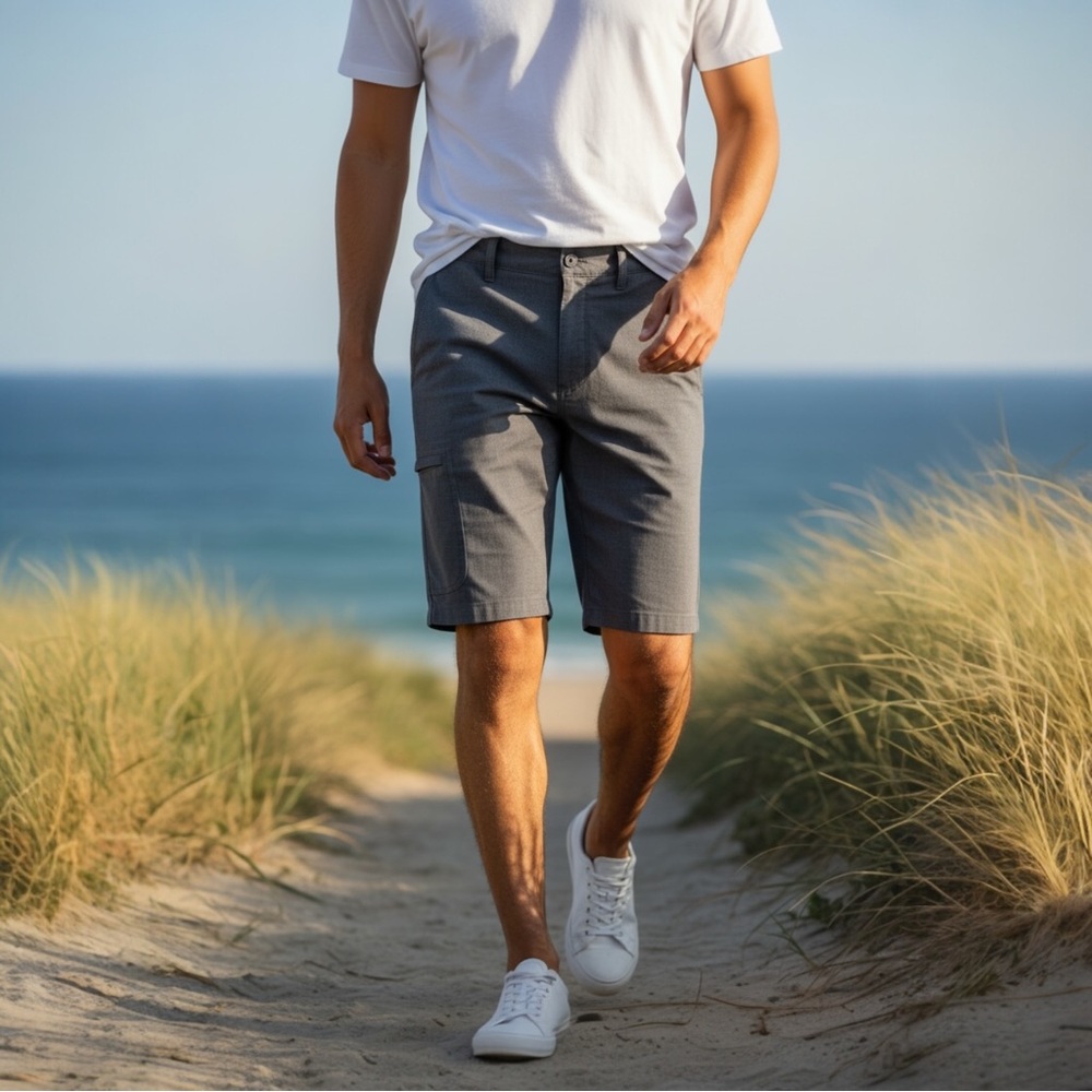 Panama Jack Shorts Gray Quick Dry 4-Way Stretch Mens Sz 30 (9” Inseam) NWT